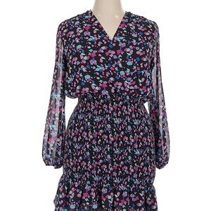 Leyden Black and Pink Long Sleeve Dress